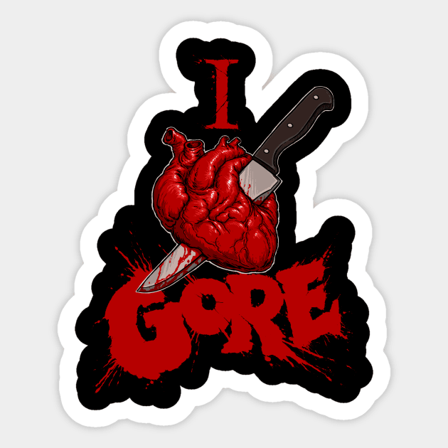 I heart gore Sticker by Moutchy